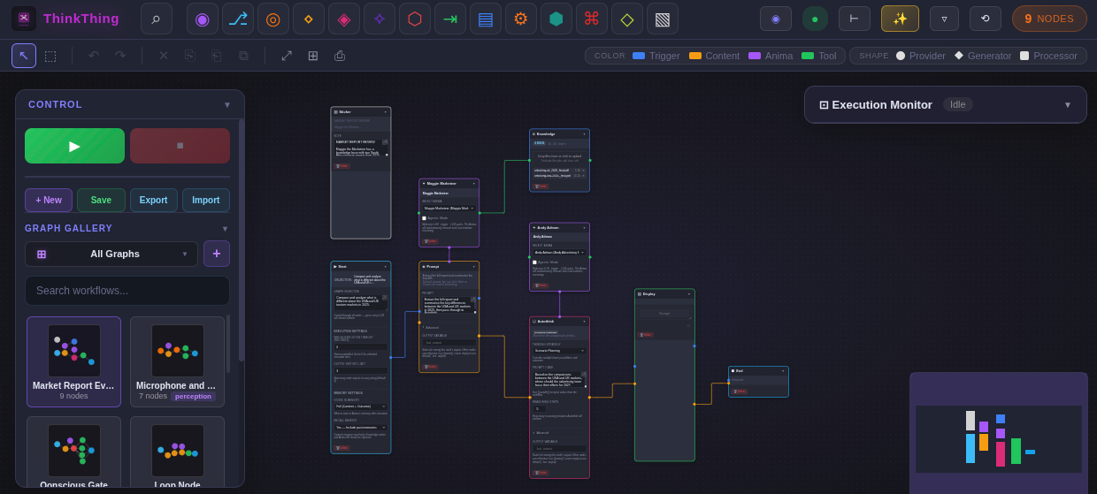Research workflow screenshot with source, market, competitor, critic, FractalMind, synthesis, and review stages.